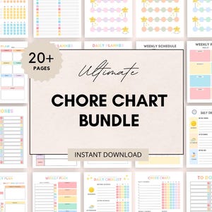 Encourage responsibility with this fun Chore Chart Bundle for Kids! This printable set is perfect for families who want to establish daily routines and teach kids discipline.