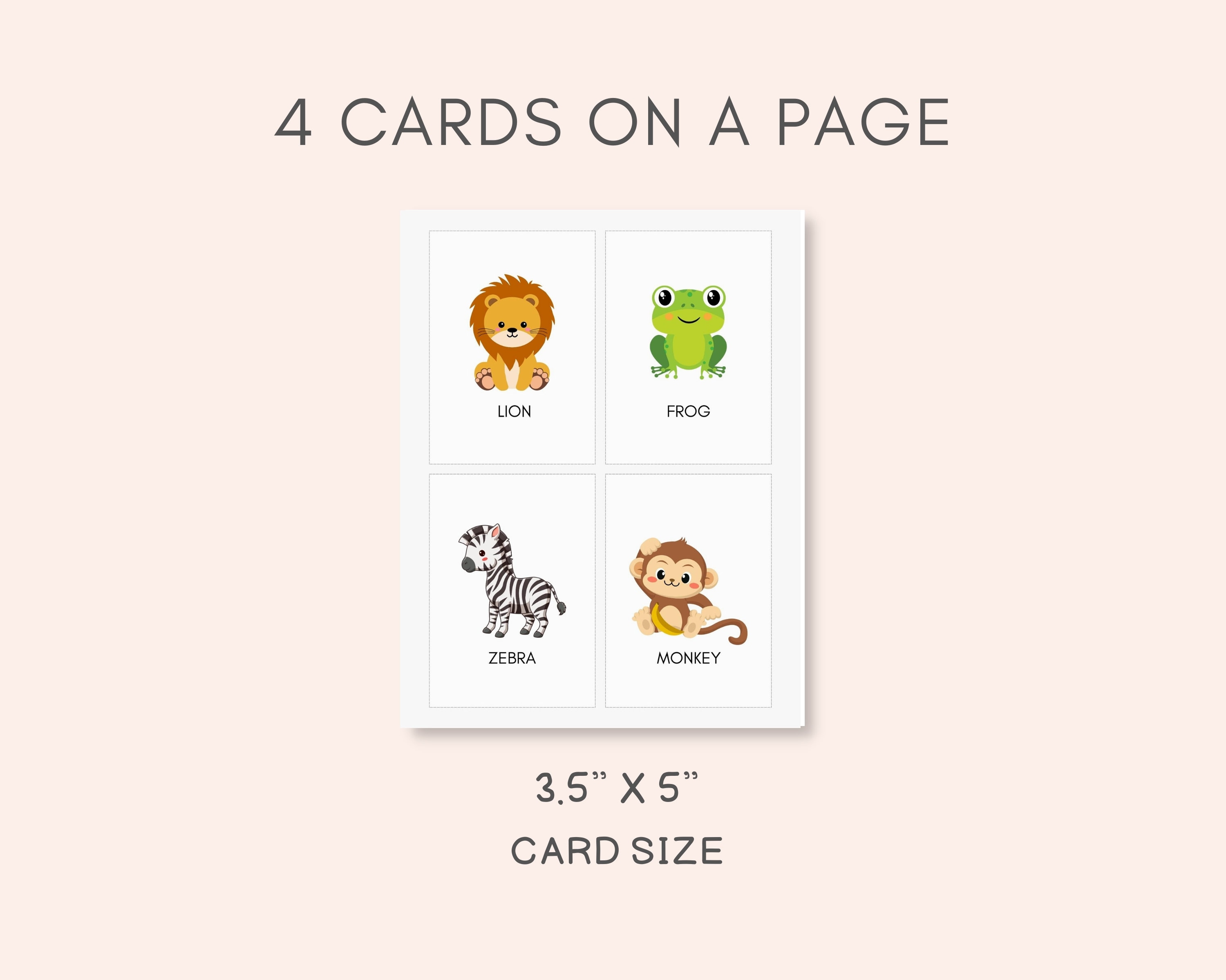 Animal Flashcards, Printable Flashcards, Preschool Flashcards, Toddler
