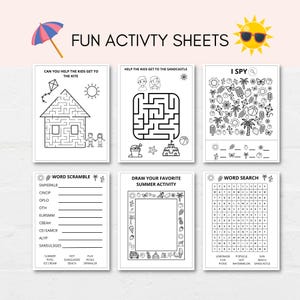 This Summer Activity Book is a perfect way to keep kids engaged this Summer Vacation. The PDF has fun summer games and summer coloring sheets. It can also be used as a party favour. Print as many as you like.