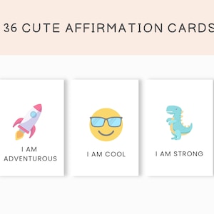 Cartes d'affirmation pour enfants imprimables, cartes d'affirmation positive pour enfants, cartes de motivation, cartes de positivité pour enfants, affirmation quotidienne image 2