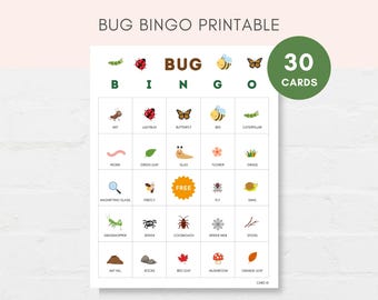 Bug Bingo Printable Game, Insect Bingo, Nature Bingo Game, Preschool Bug Activity, Bug Themed Learning Game, Kids Insect Game, Bug Bingo