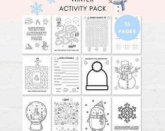 Actividades de invierno para imprimir, Juegos de invierno, Dibujos de invierno para imprimir, Dibujos de invierno para colorear, Actividades de invierno, Actividades divertidas de invierno, PDF de invierno para niños