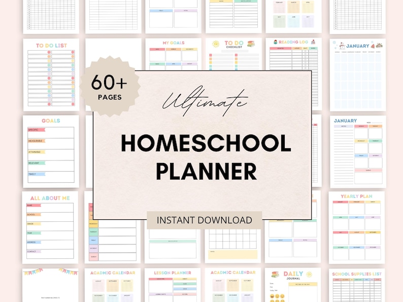 Stay organized and make homeschooling easier with this beautifully designed Homeschool Planner Printable. This printable PDF is perfect for parents who want to keep their children’s learning on track. It includes space for daily schedules, weekly goals, subjects, and more—everything you need to plan a successful homeschool routine.
