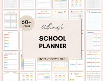 School Planner for Kids, Student Planner, Kids Printable School Planner, Student School Organizer PDF, Daily Academic Planner for Children