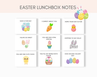 Easter Lunch Box Notes, Lunch Box Notes Printable, Lunch Notes for Kids, Cute Lunchbox Notes, Printable Lunch Note, Notes for Kids