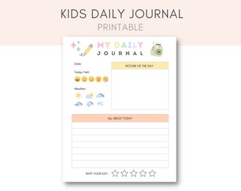 Daily Journal Pages Kids Children's Printables (Download Now) - Etsy