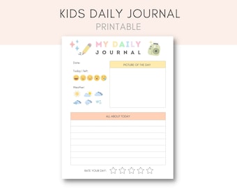 Daily journal for kids, Kids Daily Journal, Kids Journal Printable, Kids Printables, Kids Activities, Journal Printable, Kids Daily Routine