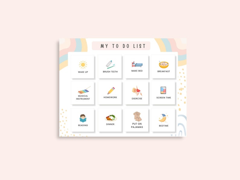 Kids Daily Routine Cards, Routine Chart for Kids, Morning Routine, Bedtime Routine, Kids Daily Schedule, Visual Schedule, Daily Rhythm