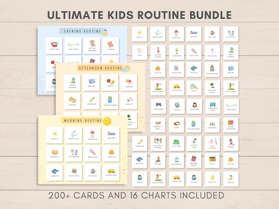 Routine Chart, Morning Routine, Bedtime Routine Chart, Toddler Routine Chart, Routine Chart for Kids, Routine Cards, Chore Chart Kids