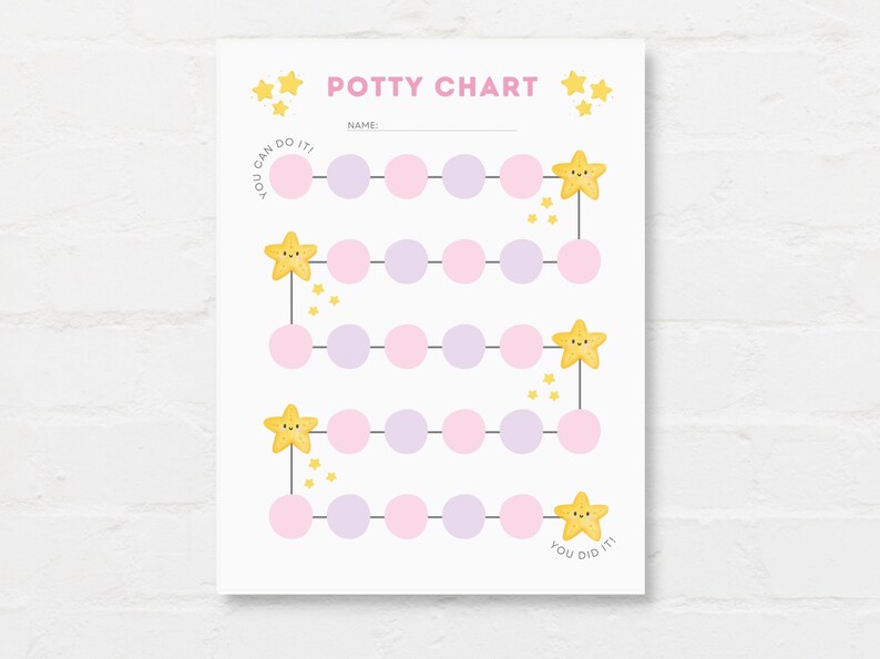 Establish a consistent routine and make potty training a delightful journey for both you and your child with this Potty Chart Printable and Commend your little one's potty success with our Potty Training Certificate Printable!