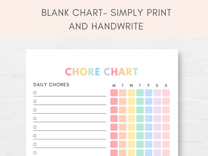 Introduce structure and responsibility with this Kids Chore Chart Printable! This comprehensive chart is designed to make chores and routines fun for children.