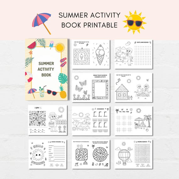 Summer Activity Book, Summer Activities, Summer Printables, Summer Games, Summer Activity Pack, Summer Coloring, Summer Activities PDF