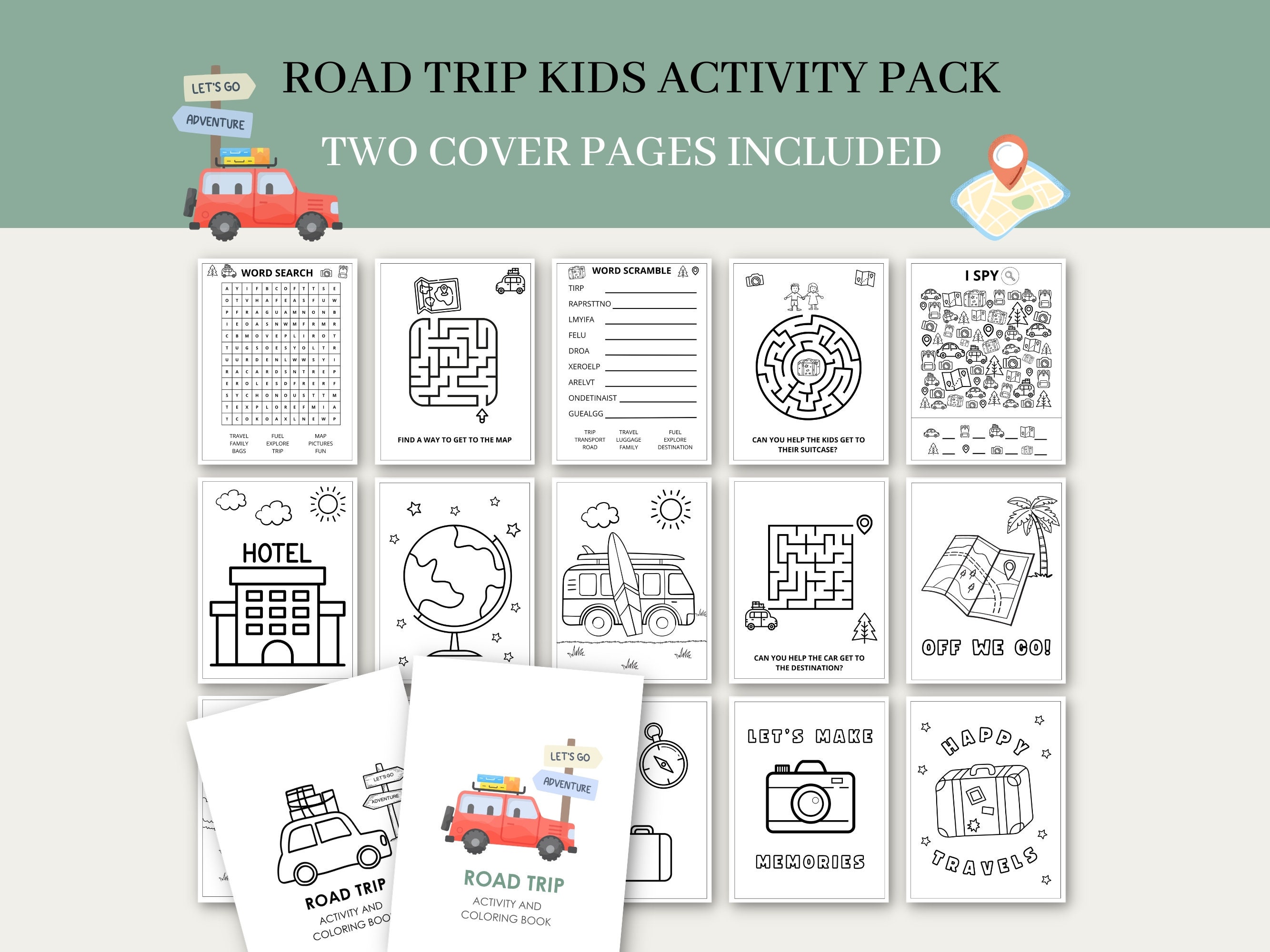 Road Trip Activities, Travel Activities Printable, Road Trip Games, Kids  Activities, Travel Activity Pack, Kids Travel Journal, Printable 
