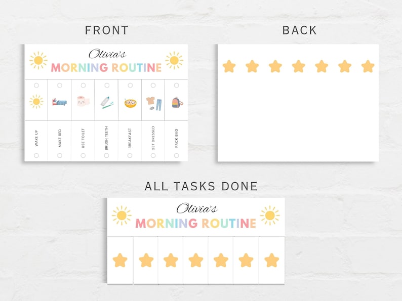 Routine Flip Chart, Morning Routine, Bedtime Routine, Kids Routine Chart, Daily Routine Chart, Daily Rhythm, Editable Routine Flipchart