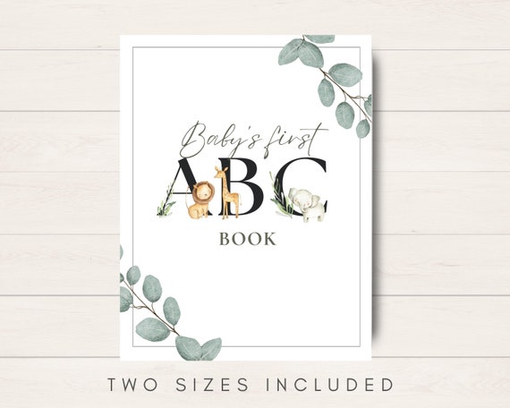 Baby's First ABC Book, Baby Shower Games Printable, Abc Book Baby Shower, ABC Coloring Book, ABC Flashcards, Baby Shower Activity