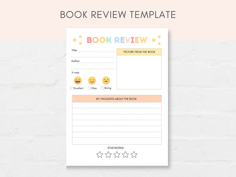 Empower kids  to explore, understand, and appreciate reading with Kids Book Review Printable. Simply download and print.