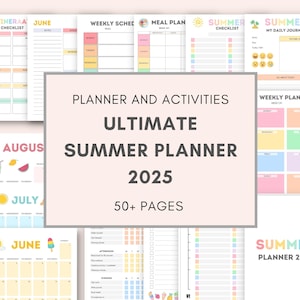Sommerplaner 2025, Sommerplaner für Kinder, Sommeraktivität, Sommer Bucket List, Tagesplaner für Kinder, Sommerferien, Sommerplaner-Kit
