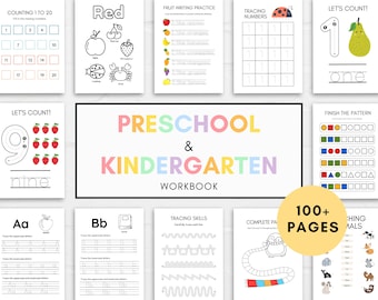 Preschool Workbook, Preschool Worksheets, Kindergarten Worksheets, Kindergarten Workbook, Homeschool Worksheet, Preschool Learning Printable