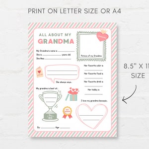Keep kids engage with this Kids Mothers Day Printable, ‘All About Grandma’! This delightful childrens grandma interview activity is a perfect way for little ones to express their love and appreciation.