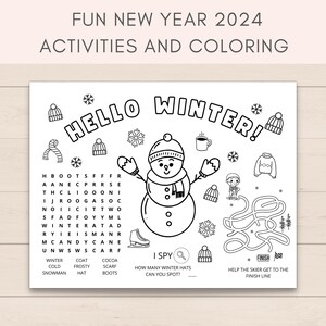 New Year 2024 Activity Placemat, New Year 2024, Kids Activities, Kids ...