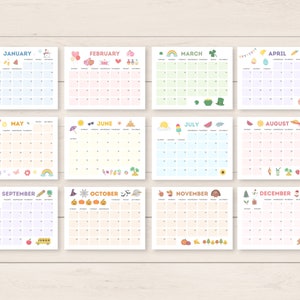 This cute and aesthetic 2026 calendar printable is a fun way to keep track of dates and events throughout the year. It includes ready to print and editable version.