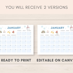 This cute 2027 calendar printable is a fun way to keep track of dates and events throughout the year. It includes ready to print and editable version.