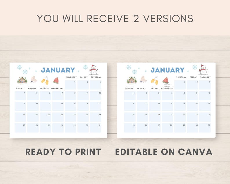 This cute 2027 calendar printable is a fun way to keep track of dates and events throughout the year. It includes ready to print and editable version.