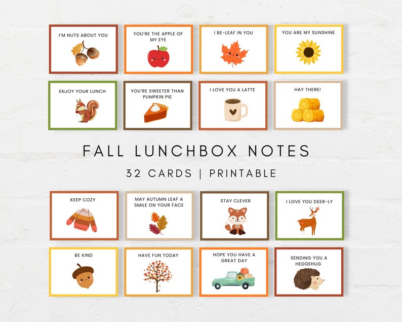 Brighten Up Your Childs Lunch with these fun Lunchbox jokes and notes. This printable bundle includes more than 250 cards.
