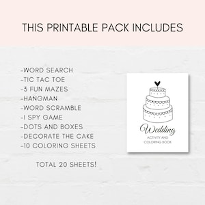 This fun Wedding Activity Pack is a perfect way to keep kids engaged at your wedding. The PDF has fun Wedding games and wedding themed coloring sheets. It can also be used as a party favour.