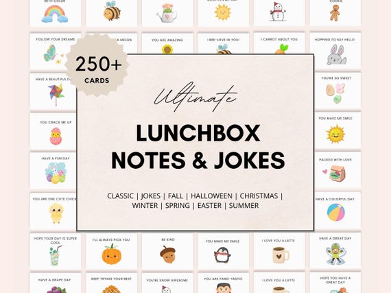 LUNCHBOX NOTES BUNDLE, Lunchbox notes, Printable Lunch Notes, Lunchbox Jokes, Back to School Notes, Lunch Notes For Kids, Cute Lunchbox Note
