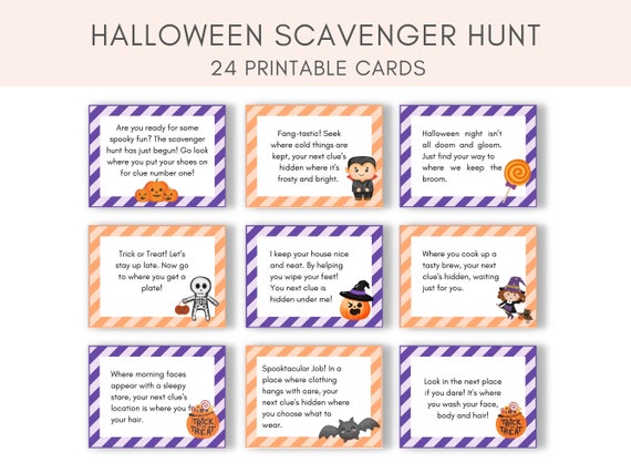 Halloween Scavenger Hunt, Scavenger Hunt Printable, Halloween Activity, Halloween Printable, Kids Scavenger Hunt, Halloween Game