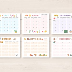 2024-2025 Calendar Printable, Printable Calendar, Editable Calendar, 2024 Calendar, 2025 Calendar, 2024 2025 Planner, Monthly Calendar, PDF