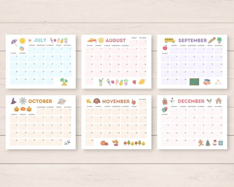 2024-2025 Calendar Printable, Printable Calendar, Editable Calendar, 2024 Calendar, 2025 Calendar, 2024 2025 Planner, Monthly Calendar, PDF