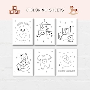 Keep the kids entertained at baby shower with this printable activity pack! This pack includes 10 fun and engaging games as well as 10 beautiful coloring sheets featuring baby shower-themed designs. It can also be used as a party favor.