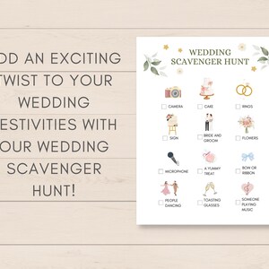 Add fun to your wedding with this Wedding Scavenger Hunt! This interactive game is perfect for engaging your guests specially kids and creating lasting memories.