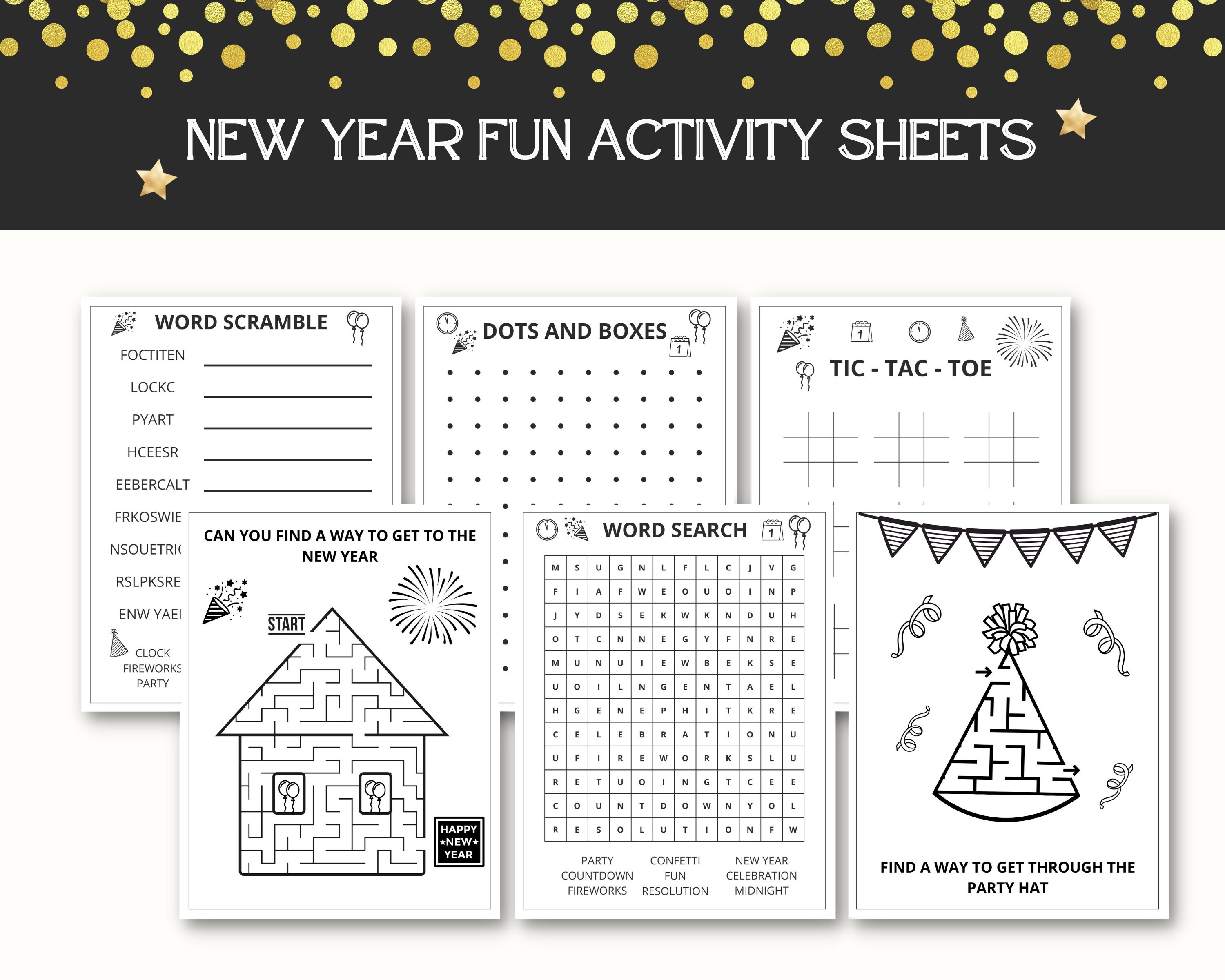 2021 Printable New Year Activity Kits for Kids and Teens