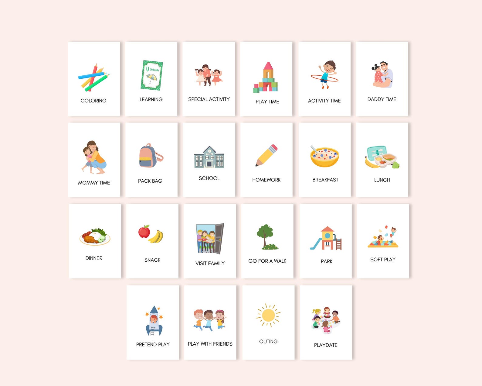 Outside Routine Card Daily Routine Flashcards, Routine Flashcard, Toddler Routine Flashcard ...