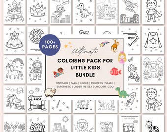 Coloring Pack for Little Kids, Kids Coloring Pack Bundle, Printable Kids Coloring, Kids Coloring Pack, Downloadable Coloring Pack
