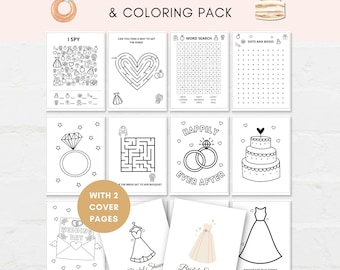 Bridal Shower Kids Activity, Bridal Shower Games, Bridal Shower Coloring, Kids Bridal Shower, Bridal Shower Printable, Bridal Shower PDF