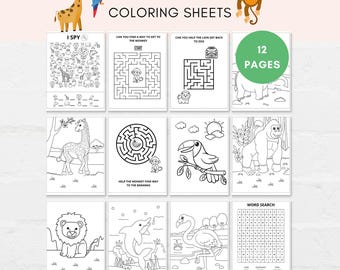 Zoo Activity Pack, Animal Activities, Animal Coloring Pages, Animal Worksheets, Animal Activities, Safari Printables, Animal Worksheets