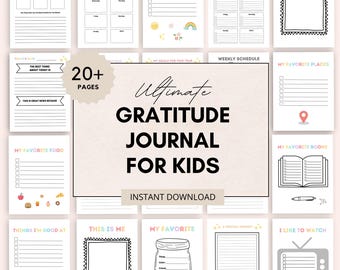 Gratitude Journal for Kids, Kids Daily Gratitude Journal, Printable Gratitude Pages for Children, Mindfulness Journal, Gratitude Worksheet