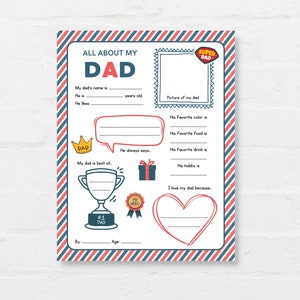 Keep kids engage with this Kids Fathers Day Printable, ‘All About Dad’! This delightful childrens Dad interview activity is a perfect way for little ones to express their love and appreciation.