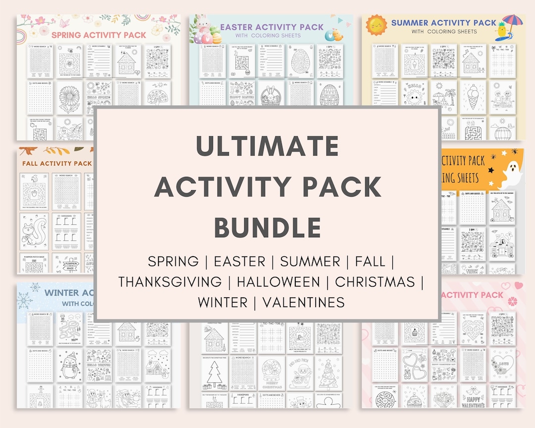 KIDS ACTIVITY Pack Bundle, Kids Activity Pack, Printable Activity ...