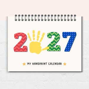 Celebrate your child’s growth with this handprint calendar for 2027!
This  handprint calendar allows you to create lasting memories with your child’s handprints each month. Simply add your child’s handprints to this printable handprint calendar, and you’ll have a unique, creative, and meaningful way to celebrate the year.