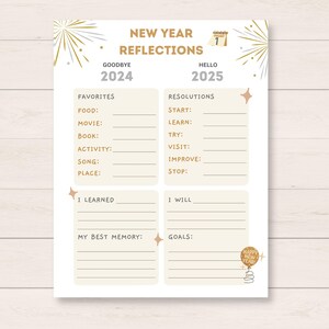 This fun New Year Activity is a perfect way to keep kids engaged on New Years Eve/ Holidays. The PDF has 2024 Year in Review section as well as 2025 goals and resolutions.