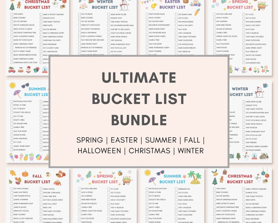BUCKET LIST BUNDLE Bucket List Printable Custom Bucket List