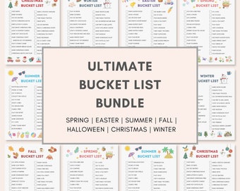 BUCKET LIST BUNDLE, druckbare Bucket List, benutzerdefinierte Bucket List, bearbeitbare Bucket List, Sommer Bucket List, saisonale Bucket List