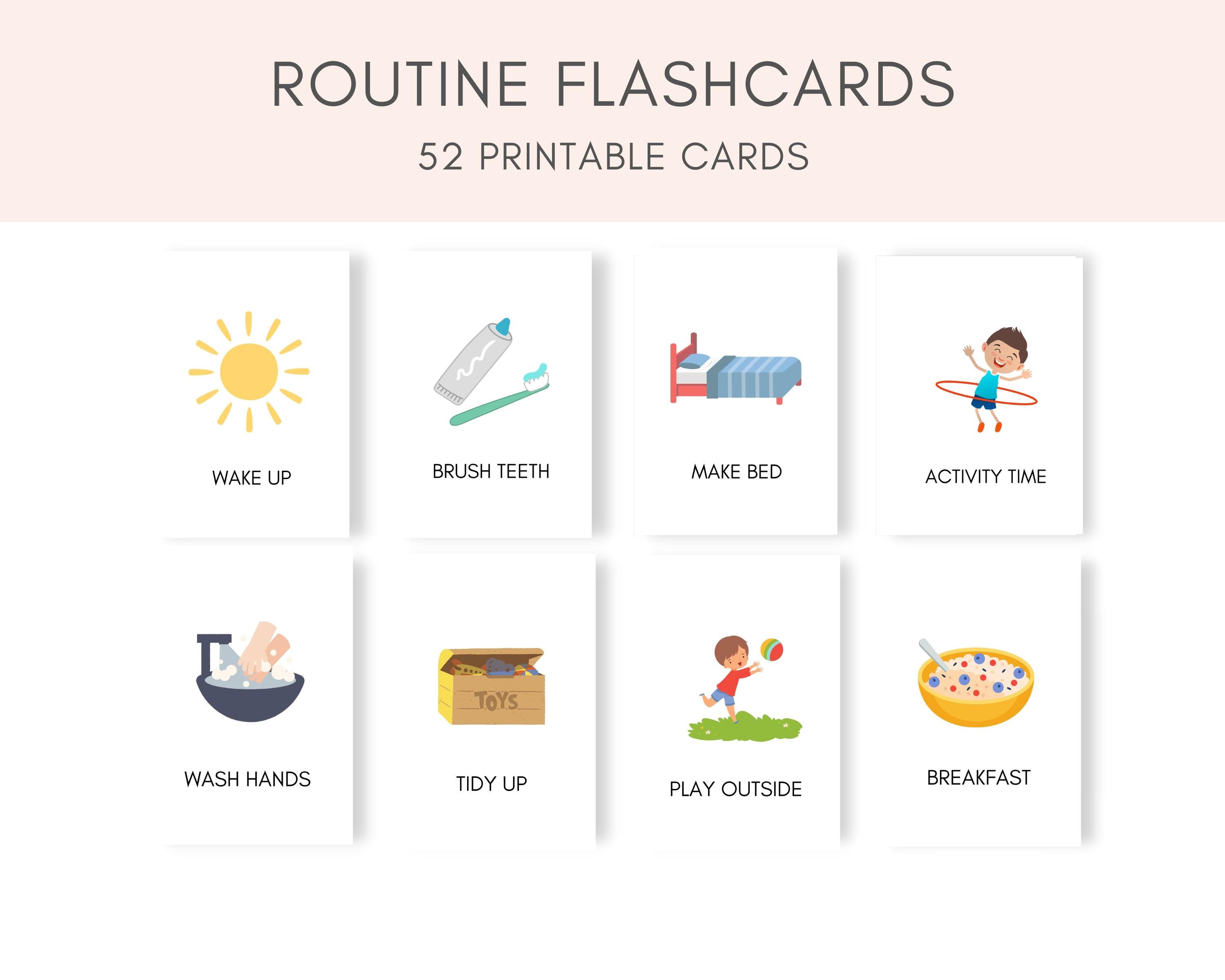 Daily Routine Flashcards, Routine Flashcard, Toddler Routine Flashcard ...
