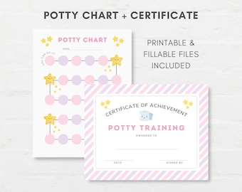 Potty Chart Printable, Potty Training Chart, Potty Certificate, Potty Printable, Toilet Training Reward, Toddler Routine Chart,Sticker Chart