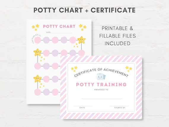 Potty Chart Printable, Potty Training Chart, Potty Certificate, Potty Printable, Toilet Training Reward, Toddler Routine Chart,Sticker Chart